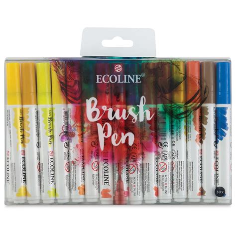 Royal Talens Ecoline Brush Pen Markers Set Assorted Colors Set Of