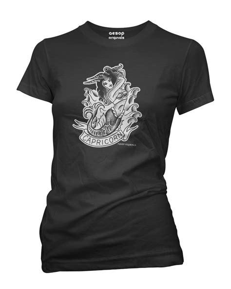 Capricorn Retro Zodiac Pinup Tattoo Tee Shirt Aesop Originals