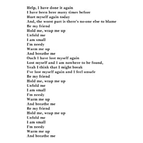 Breathe Me Lyrics - Poetry Photo (34552093) - Fanpop - Page 4