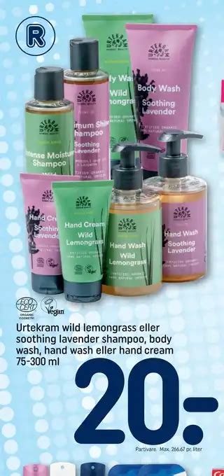 Urtekram Wild Lemongrass Eller Soothing Lavender Shampoo Body Wash