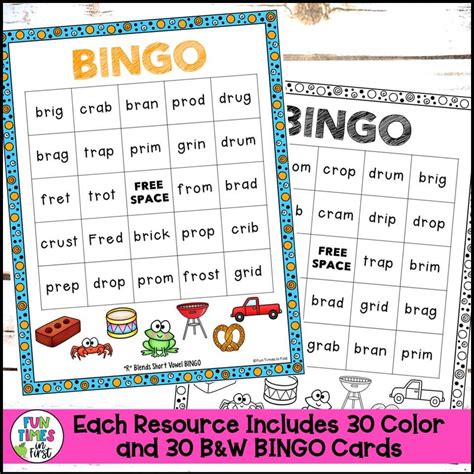 Blends And Digraphs Short Vowels Bingo Bundle No Prep Phonics Games