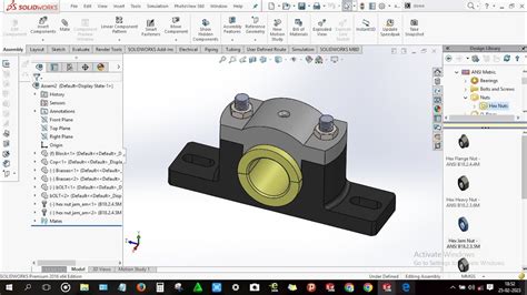 How To Design Pedestal Bearing Assembly In Solidworks Youtube