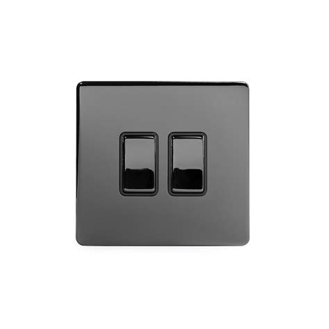 Screwless Black Nickel Light Switch A Gang Way Switch With