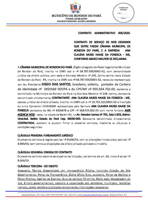 Contrato Administrativo Cr Deviamenente Assinado C Mara