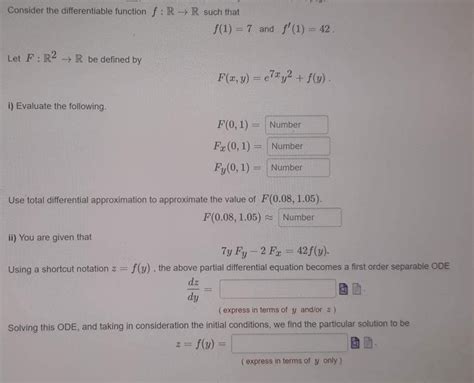 Solved Consider The Differentiable Function F R→r Such That