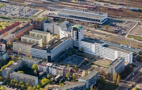 Cottbus Von Oben Hauptbahnhof Der Deutschen Bahn Und Gesch Ftszentrum