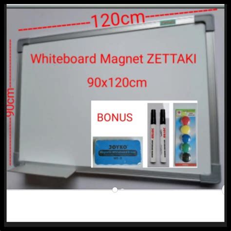 Jual Papan Tulis Magnet Whiteboard Gantung Single Face Zettaki 90X120Cm