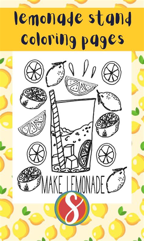 Free Lemonade Lemons Coloring Pages Stevie Doodles