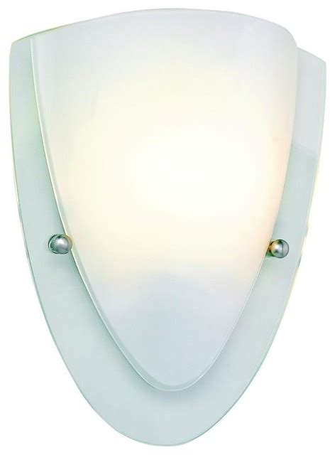 One Light Polished Chrome Clear Wall Plate Frosted Cover Glass Wall Light Transitional Wall