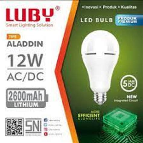 Jual Lampu Emergency Led Rechargeable Bulb W Ac Dc Putih Aladdin