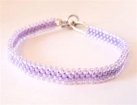 Purple Handmade Beaded Bracelet Beaded Handmade Purple Bracelet With