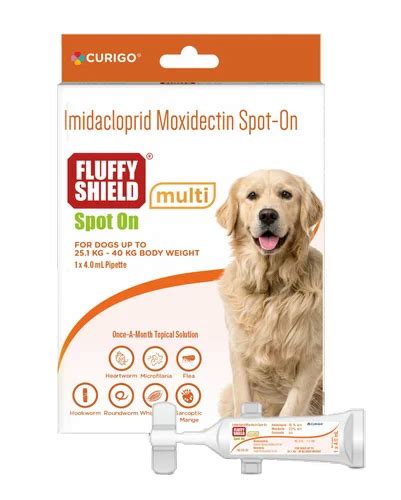 FluffyShield 4.0 mL Multi Spot On-Imidacloprid & Moxidectin- for Dogs ...