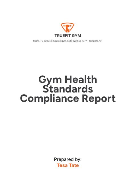 Free Gym Health Standards Compliance Report Template to Edit Online
