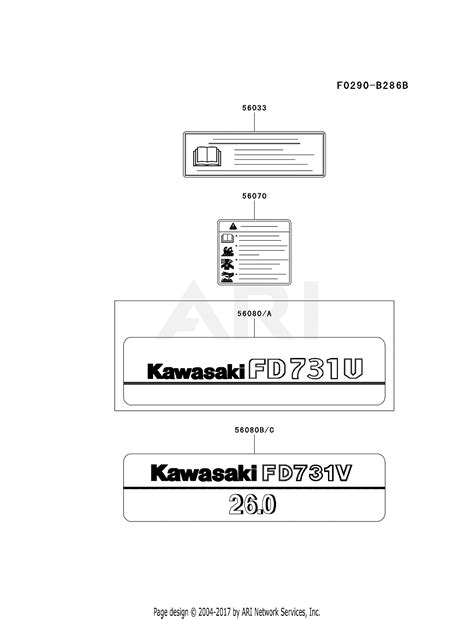 Kawasaki Fd731v Ds05 4 Stroke Engine Fd731v Parts Diagram For Label