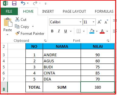 1000 ILMUKU FUNGSI SUM AVERAGE MAX MIN MS EXCEL BESERTA CONTOH SOAL