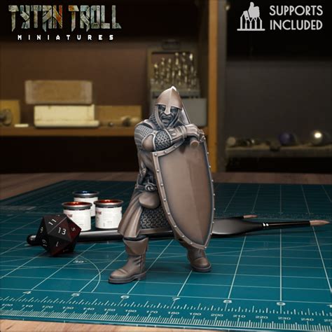 D Printable Man At Arms Pre Supported By Tytantroll Miniatures