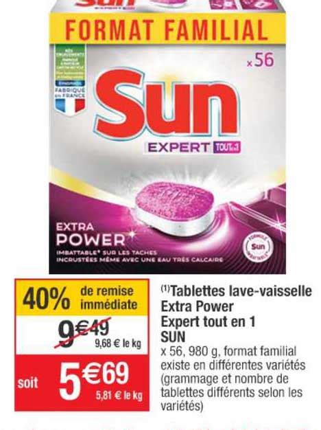 Promo Tablettes Lave Vaisselle Extra Power Expert Tout En Sun Chez