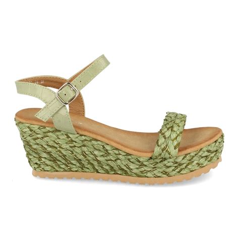 Sandalias De Mujer Ankle Strap Con Cu A Forrada De Rafia Pala Fina Y