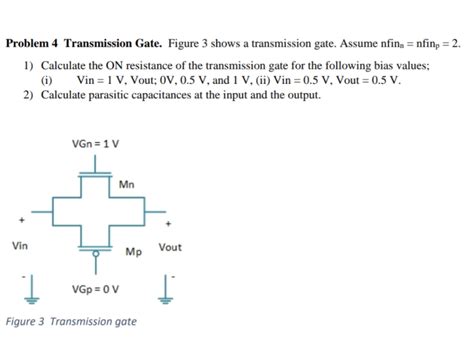 Solved Problem 4 Transmission Gate. Figure 3 shows a | Chegg.com