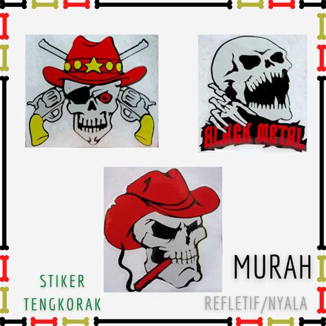 Jual Stiker Motor Sticker Cutting Refletif Edisi Gambar Tengkorak Full