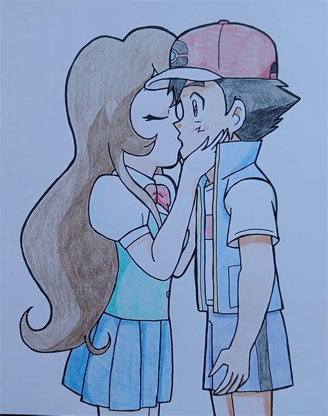 Giselle kisses Ash on the lips by StuAnimeArt on DeviantArt