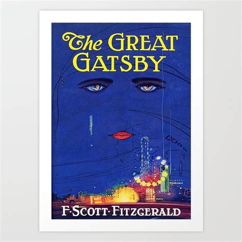 The Great Gatsby Original Book Cover Art Art Print by Rebel Misfit Co ...