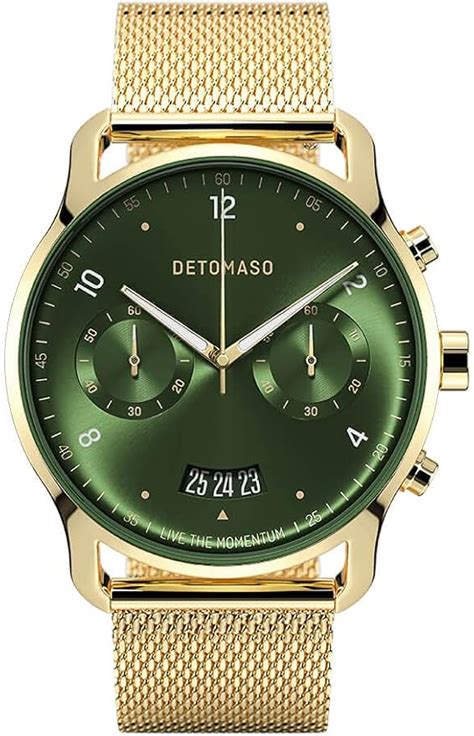 Detomaso Sorpasso Montre Chronographe Dition Limit E Or Vert Pour