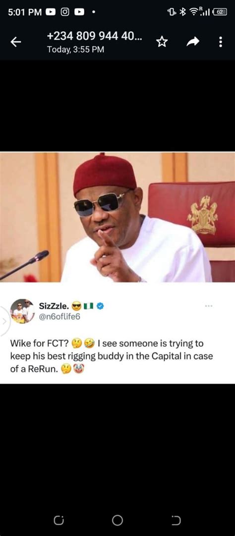 FCT ABUJA Resident To Protest That They Dont Want Wike As The FCT