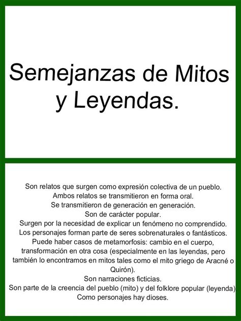 Diferencias Entre Mitos Y Leyendas Hot Sex Picture