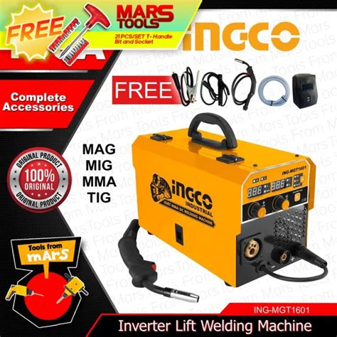 INGCO Inverter Lift Welding Machine 160A MAG MIG MMA TIG MGT1601 TOOLS