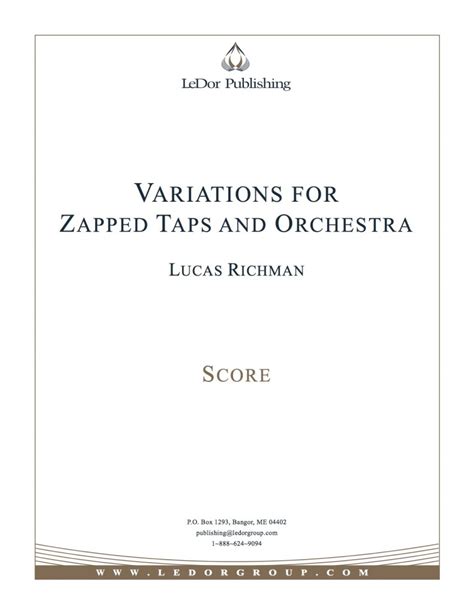 Variations for Zapped Taps and Orchestra - LeDor Publishing