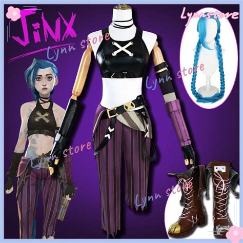 Game Lol Jinx Cosplay Costume Arcane Tv Series Pow Pow Jinx Cosplay