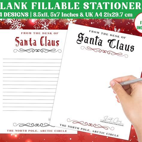 Blank Santa Letterhead Etsy