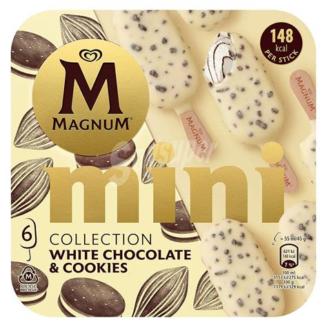 Magnum Frigo Mini Helado De Chocolate Blanco Y Cookies 6 Unidades