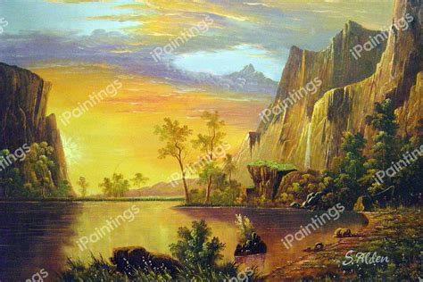 Sunset In The Rockies Painting by Albert Bierstadt Reproduction ...