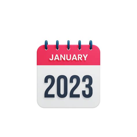 2023 January Calendar Rendered 3d Illustration 12981993 Png