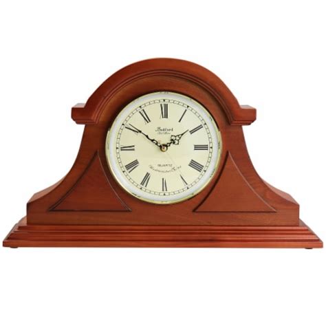 Bedford Clock Collection Mahogany Cherry Mantel Clock with Chimes, One ...