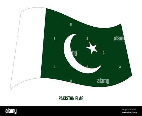 Pakistan Flag Waving Vector Illustration on White Background. Pakistan ...