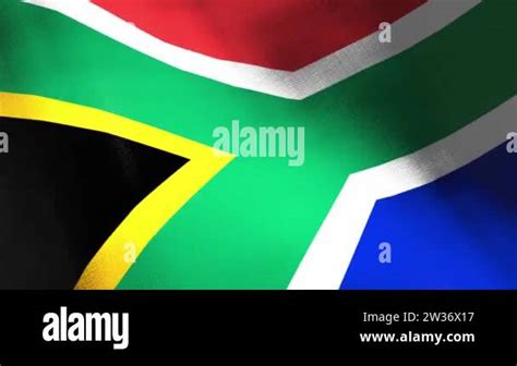 South Africa Waving Flag Seamless Cgi Animation Highly Detailed Fabric