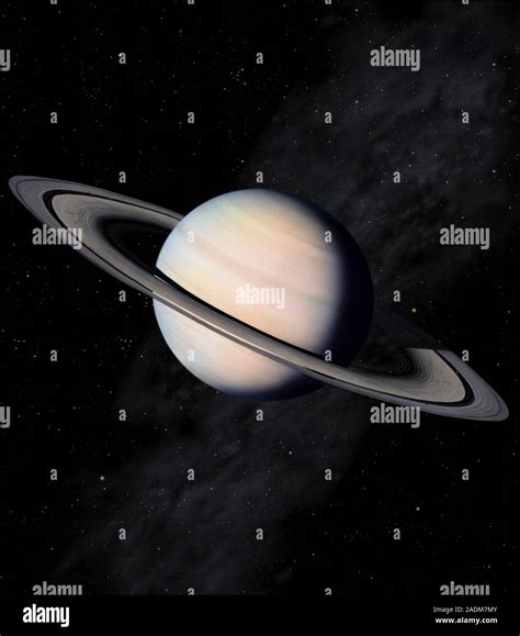 Saturn Artwork Des Gasriesen Saturn Zeigt Seine Umfangreiche Ring