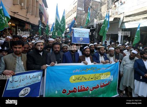 Members Of Jamat E Islami Ji Are Holding Protest Demonstration For