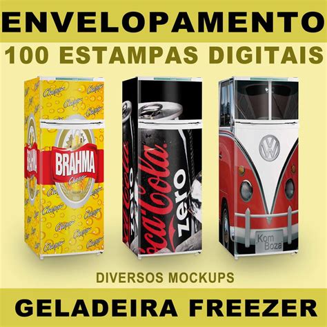 Artes Plotagem Freezer Envelopamento Geladeira Estampas Elo