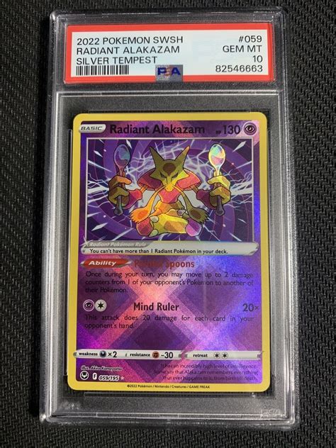 Pokemon Radiant Alakazam Silver Tempest 059 195 PSA 10 PSA 6 EBay