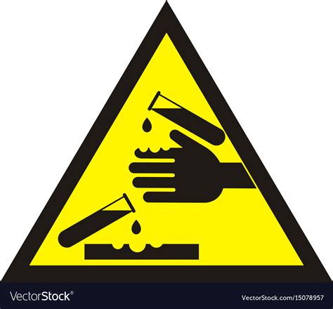 Corrosive warning sign Royalty Free Vector Image