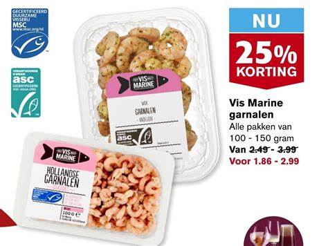 Vis Marine Garnalen 100 150 Gram Aanbieding Bij Hoogvliet