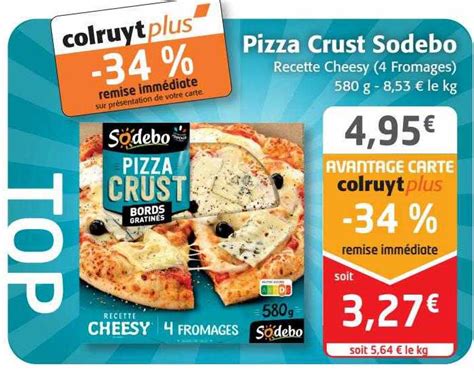 Promo Pizza Crust Sodebo Recette Cheesy Fromages Chez Colruyt