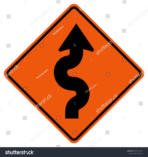 Winding Traffic Road Sign Vector Illustration Stock Vector (Royalty Free) 1067613611 | Shutterstock