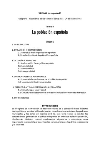 Resumen Tema La Poblacion Espanola Pdf