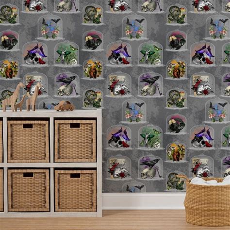 Creepy Curiosities Under Glass Wallpaper | Spoonflower