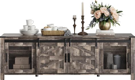 Amazon Wampat Farmhouse Kitchen Coffee Bar Cabinet Sliding